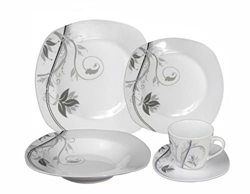Lorenzo Import 20-Piece Grey Square Dinnerware Set for 4