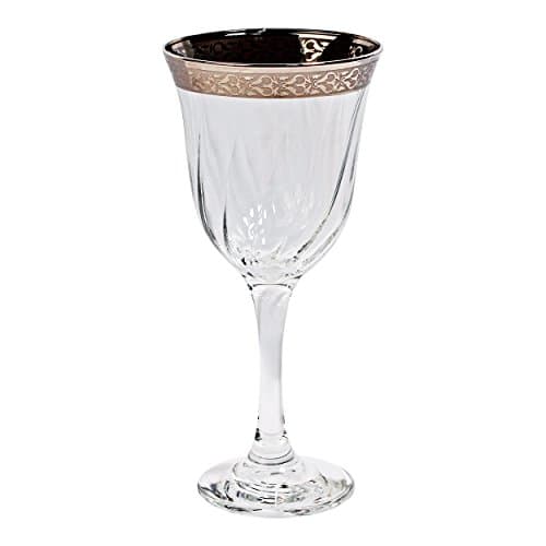 Silver Band Venetian Design White Wine Goblets (Set of 6)