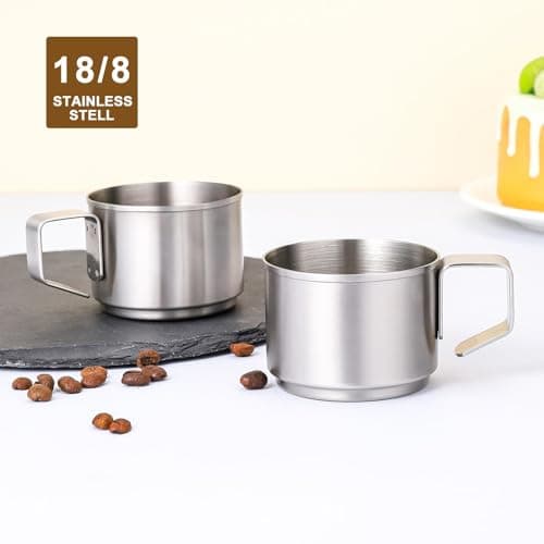 4Pcs 18/8 Stainless Steel Espresso & Expresso Shots Cups Set