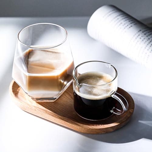 2-Piece 4 OZ Glass Espresso Cups with Double Spouts Espresso Bar Accessories