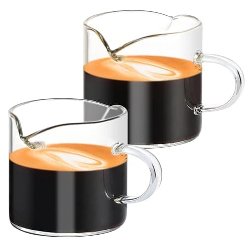 Set of 2 Unique 4oz Espresso Shot Glasses for Espresso Machine Users