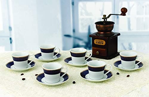Midnight Blue Cups and Saucers by Lorren Home Trends