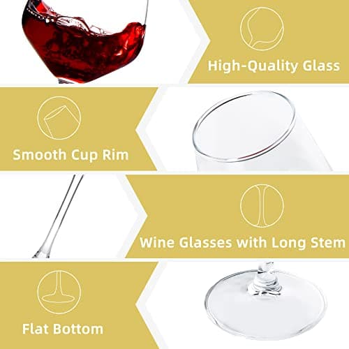 12oz Clear Red/White Wine Glasses Set of 8 for Party, Wedding & Home
