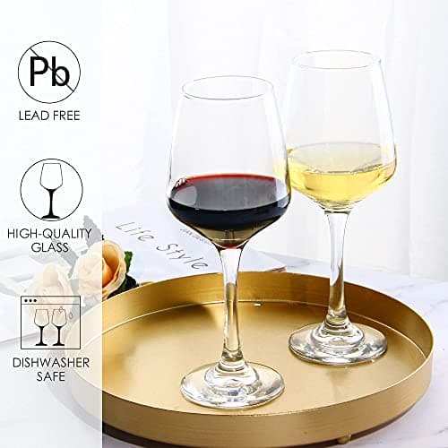 YANGNAY 12 Oz Red & White Wine Glasses, Set of 8, Dishwasher Safe