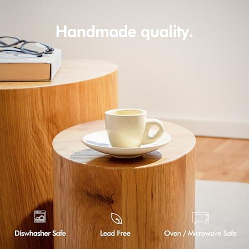 KIVY 3 oz Espresso Cup Set of 4 - Thick Walled Stoneware