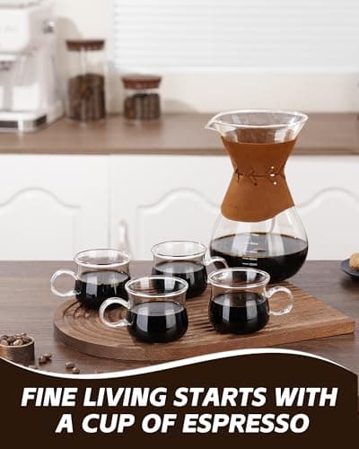 4-Piece Clear Espresso Cup Set, 5 Ounces, Machine Accessories