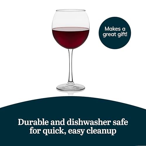 Elegant Libbey Vina Red Wine Glasses, 18.25 Oz Set of 6 for Weddings and More