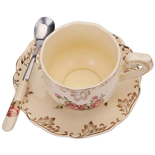 Foraineam Ivory Porcelain Tea Cup & Saucer Set