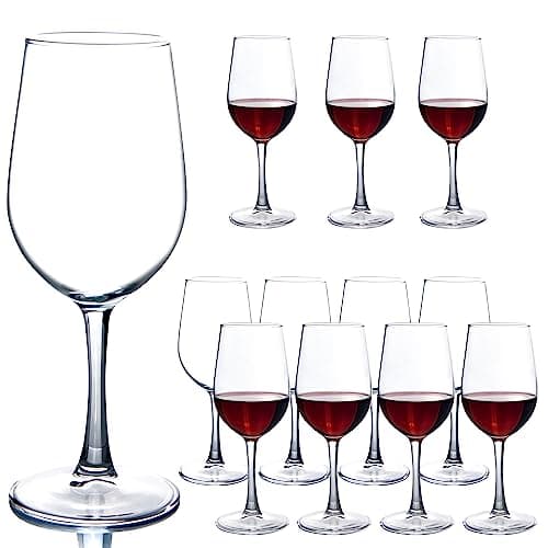 Crest Elegant Red Wine Glasses - Set of 8 for Party, Wedding (11.2oz) — Clear, 12 Pack