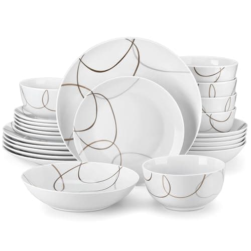VEWEET Pink Floral Porcelain Dinnerware Set for 4, 12 Pieces Annabelle Series — NIKITA