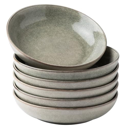 Large 8.5'' Pasta Bowls, Set of 6 Stoneware Serving Bowls