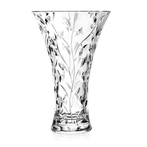 Lorren Home Trends Crystal Laurus Vase 11" Made in Italy