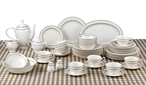 Wavy Gold Mix and Match Bone China Set for 8 by Lorren Home Trends