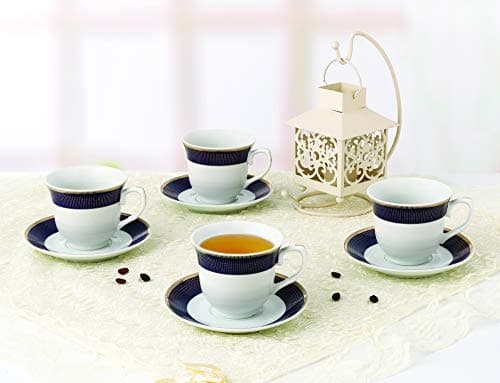 Midnight-4 Cups and Saucers, Blue