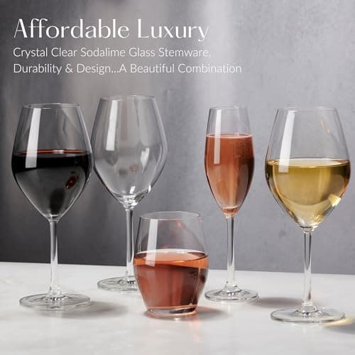 Anchor Hocking Sondria Red Wine Glasses, Set of 8, 21 Ounce