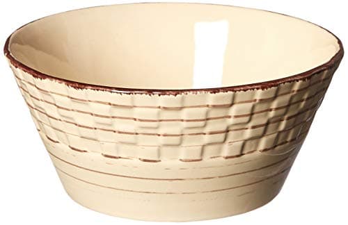 Lorren Home Trends Buttercup Distressed Weave 16 Piece Dinnerware Set