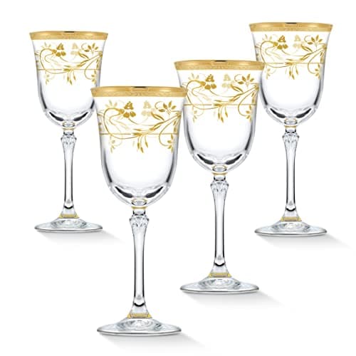 Rosalia Flower Red Wine Glasses, Set of 4