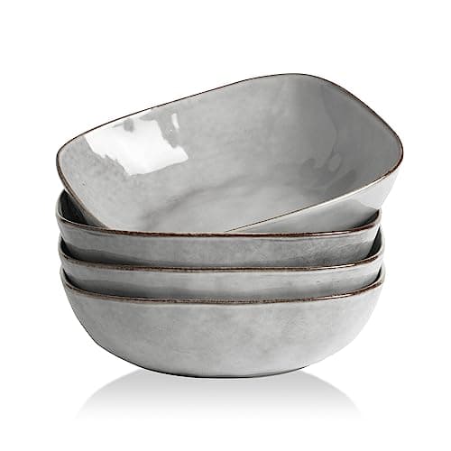 Famiware Ocean Round Large Pasta Bowls Set of 4, Gray — Gray