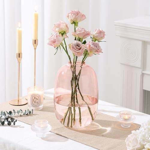 Large Glass Vase for Living Room, Dining Table, Shelf