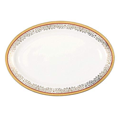 La Luna Collection Red 57-Piece Bone China Dinnerware Set for 8