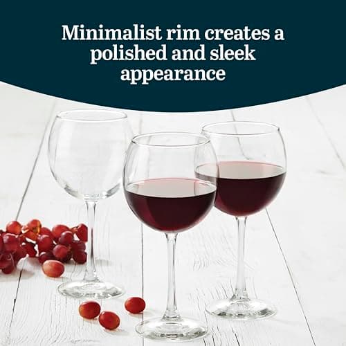 Elegant Libbey Vina Red Wine Glasses, 18.25 Oz Set of 6 for Weddings and More