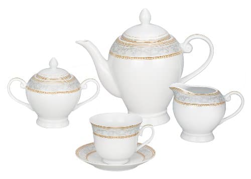 Lorren Home Trends 57-Piece Porcelain Dinnerware Set, Giada, Service for 8