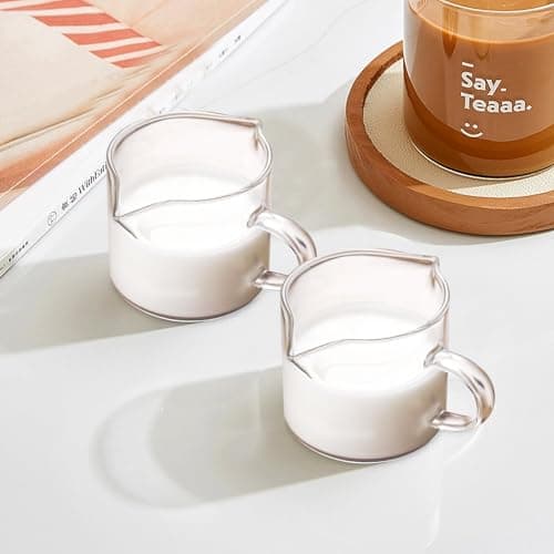 Espresso Cups, 4 Oz Double Spout with Handle, Clear Mugs