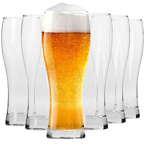 Set of 6 Krosno Tall Beer Pint Glasses - 16.9 oz - Chill Collection - Dishwasher Safe - Made in Europe