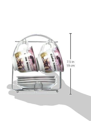 5-Piece Tea/Coffee Set, Brown Coffee Design