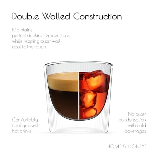 Insulated Glass Espresso Cups - Set of 2, 5.4oz