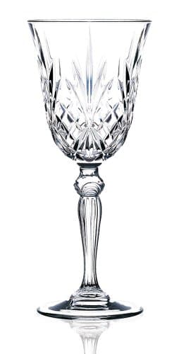 Lorren Home Trends-Melodia Lorenzo RCR Crystal Collection Water Glass Set, 6 Count (Pack of 1), 7.5 fluid ounce Red Wine Goblet