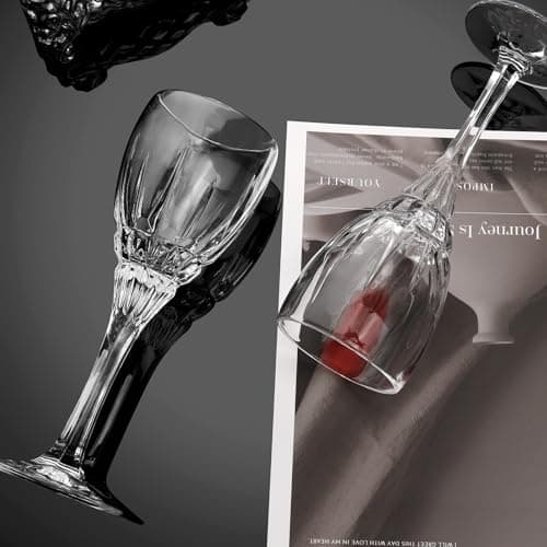 Avant-Garde Red Wine Glasses Set, 6 Pieces, 12 oz, Crystal Elegant