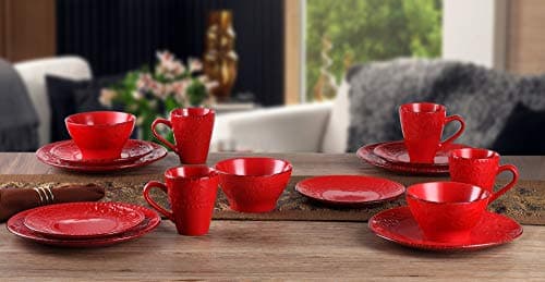 Lorren Home Trends Red Dinnerware Set for Entertaining
