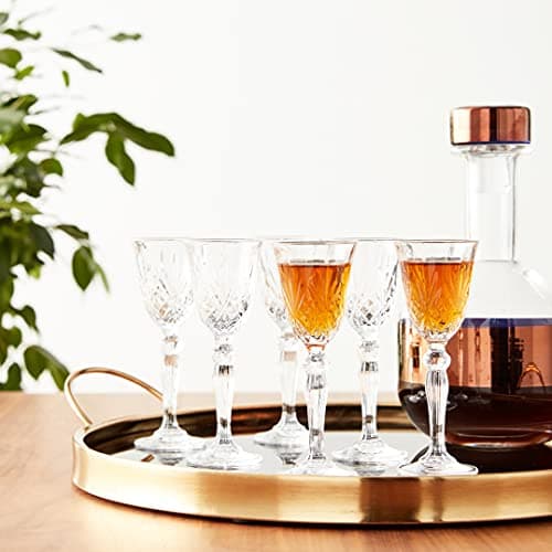 Lorren Crystal Melodia Liquor Glass Set for Home (Pack of 6)
