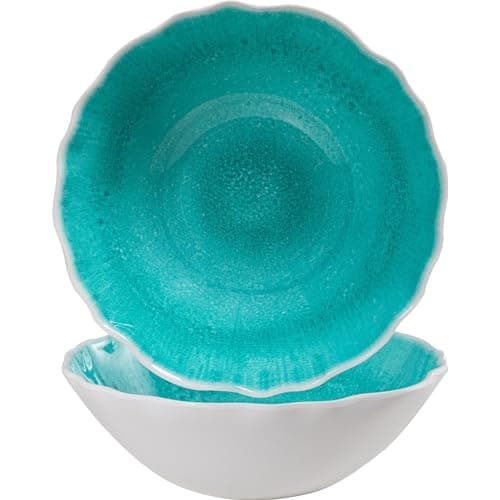 Vintage Cool Grey Melamine 9.25 Inch Bowls Set, 6 Piece Mealware — Reactive Teal