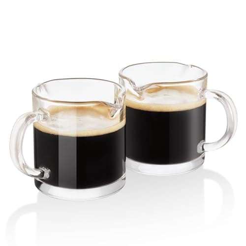 4-Piece Clear Glass Espresso Cups with Handles