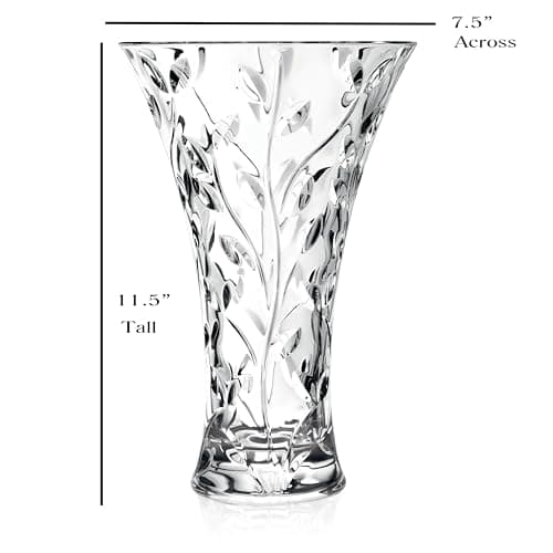 Lorren Home Trends Crystal Laurus Vase 11" Made in Italy