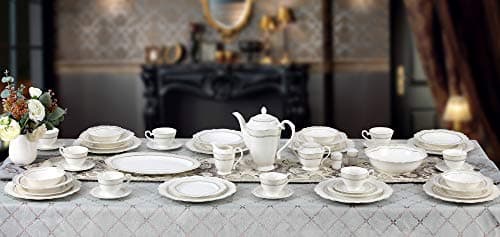 Lorren Home Trends Charlotte Dinnerware Set, Gold