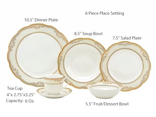Lorenzo Import Isabella 57-Piece Wavy Porcelain Dinnerware Set for Casual and Formal Gatherings 
| Lorenzo Import Isabella 57-Piece Wavy Porcelain Dinnerware Set for Families and Entertaining 
| Lorenzo Import Isabella 57-Piece Wavy Porcelain Dinner