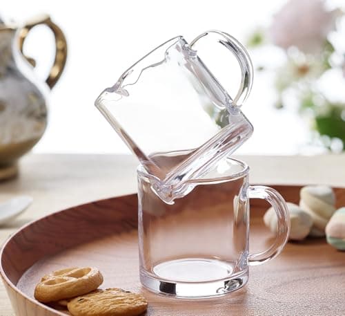 4-Piece Clear Glass Espresso Cups with Handles