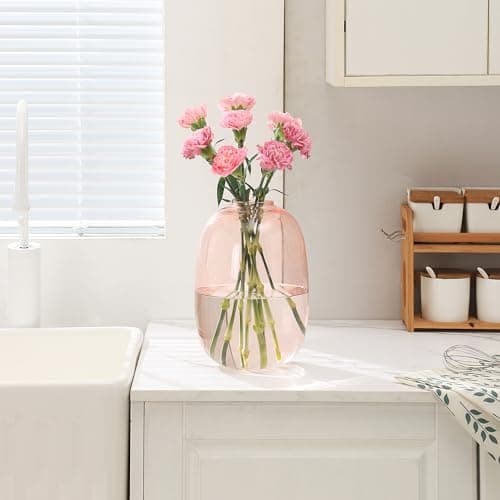 Large Glass Vase for Living Room, Dining Table, Shelf