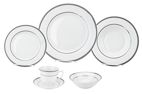 Lorren Home Trends LH430 Dinnerware Set, Silver
