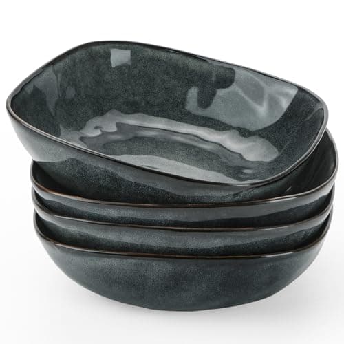 Famiware Ocean Round Large Pasta Bowls Set of 4, Gray — Deep Forest