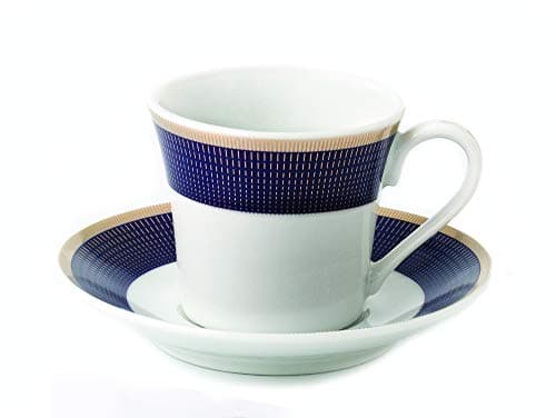 Midnight Blue Cups and Saucers by Lorren Home Trends