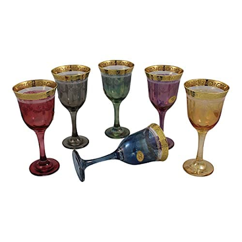 Multicolor Corona Wine Goblets (Set of 6)