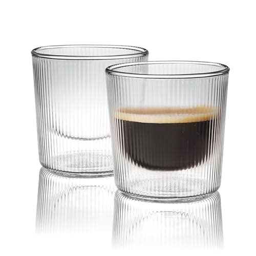 Insulated Glass Espresso Cups - Set of 2, 5.4oz