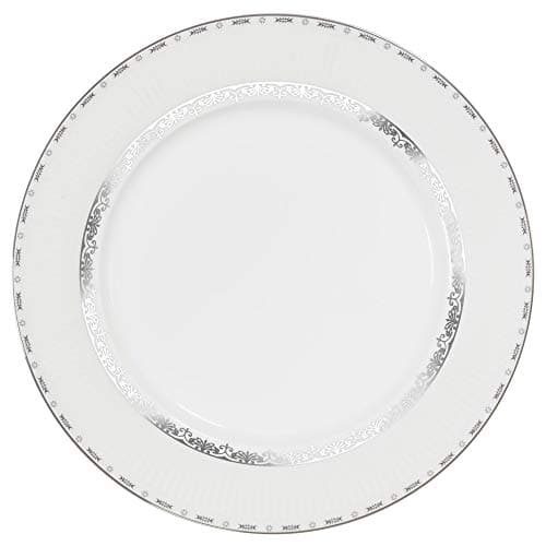 Lorren Home Trends La Luna 57-Piece Silver Embossed Dinnerware Set for 8