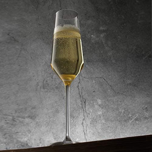 Elegant Crystal Champagne Glasses Set of 4 – Perfect for Home Bar and Special Occasions - 6.7 Ounce Capacity