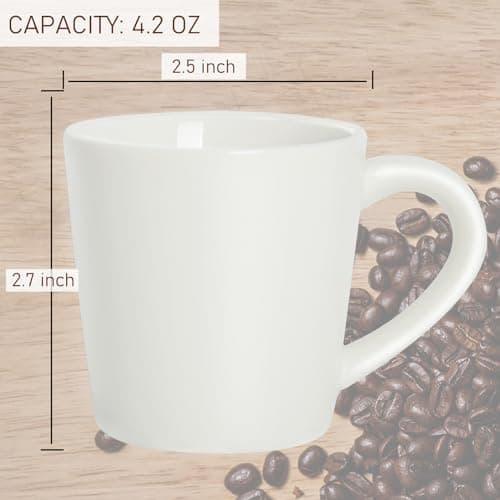 2-Pack White Ceramic Espresso Cups Set for Coffee and Tea