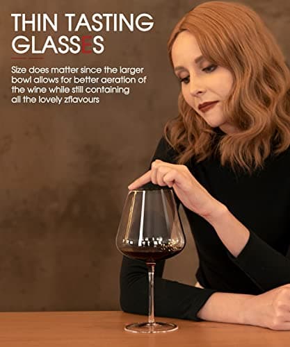 Handblown Crystal 28oz Red Wine Glasses Set of 4, Ideal for Christmas, Weddings, Birthdays